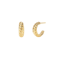 Moda personalizada 18k Brincos espirais de ouro em aço inoxidável Jóias de aço inoxidável Brincos croissant